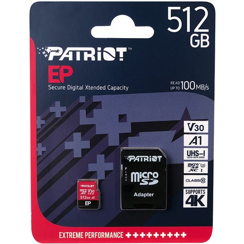 Kartë e memories Patriot Memory PEF512GEP31MCX, MicroSDXC, 512 GB, Class 10