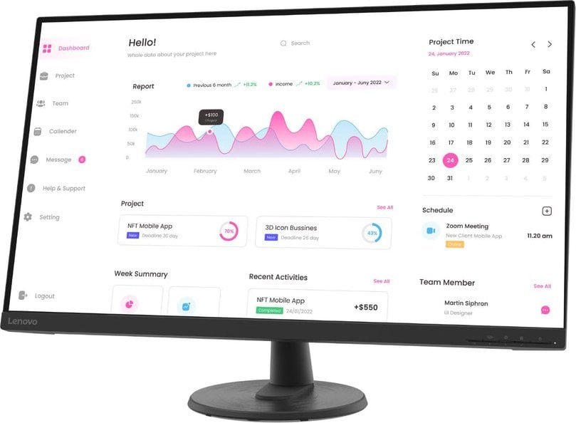 Monitor Lenovo D32-40, 31.5", 1920 x 1080 