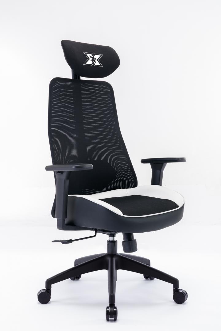 Karrige gaming Serioux Kyrian, mbështetëse 3D për krahë, deri 150 kg, e bardhë