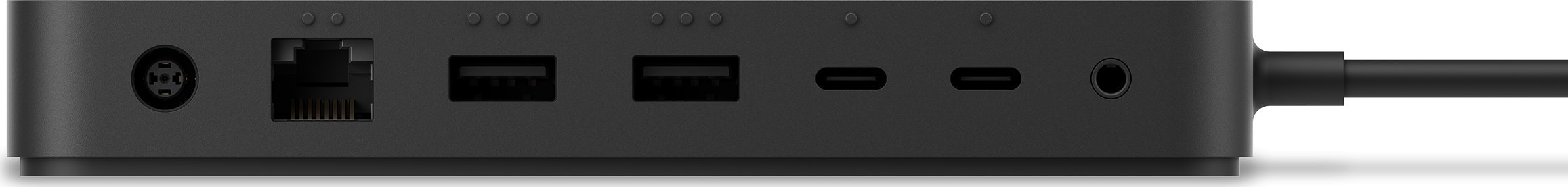 Adaptues Microsoft Surface Thunderbolt 4, shumë porta, mbështetje deri 2 monitorë 4K, i zi