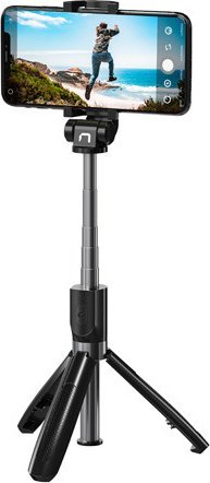 Shkop për selfie Natec WIRELESS TRIPOD ALVITO BT 4.0, i zi