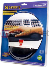 Mousepad ergonomik Sandberg Gel Wrist Support, me jastëk xheli, i zi