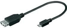 Adapter USB Goobay, Micro USB në USB A, 0.2m, i zi