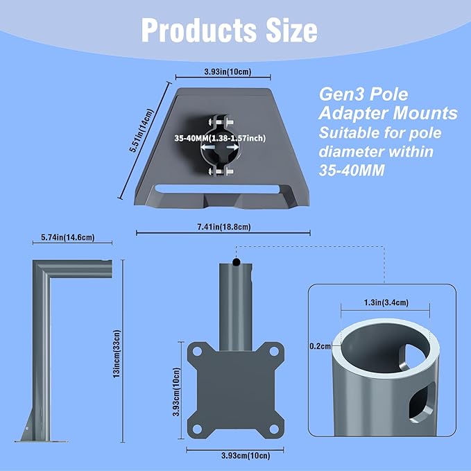 Set mbajtëse Starlink Standard Gen3 Wall, i hirtë