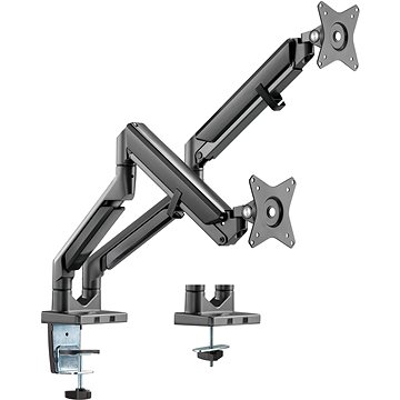 Krah monitori AlzaErgo Arm D120B Premium, deri 32", dy monitorë, i zi