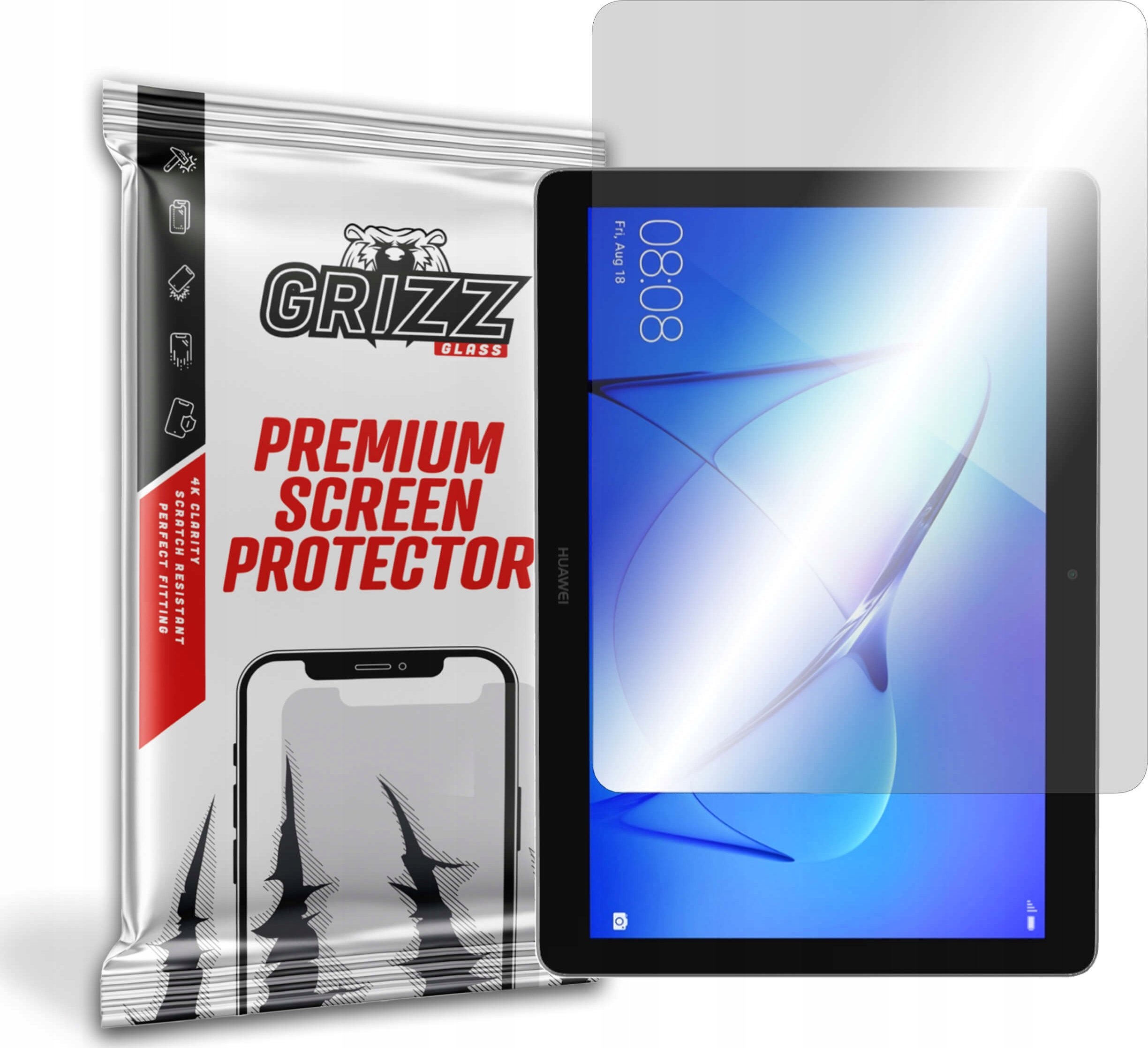 Xham mbrojtës hibrid GrizzGlass për Huawei MediaPad T3 7, transparencë e lartë