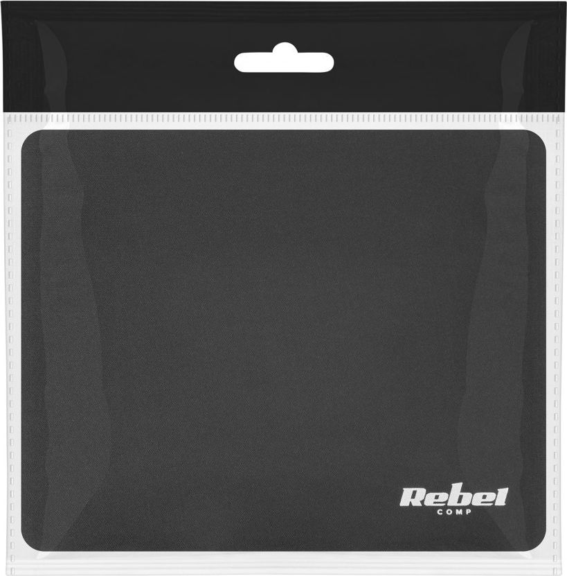 Mouse pad Rebel KOM1190, sipërfaqe pëlhure, pjesë gome kundër rrëshqitjes, i zi