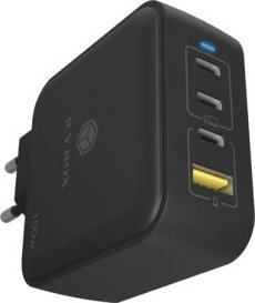 Универзален полнач ICY BOX IB-PS1040-PD, 3x USB Type C, брзо полнење, црн