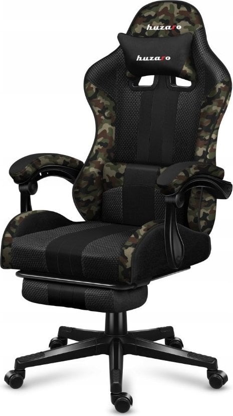 Karrige gaming Huzaro Force 4.7 Camo Mesh, ergonomike, me mbështetëse këmbësh, kamuflazh