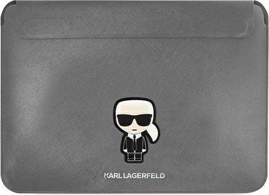 Mbrojtëse për laptop Karl Lagerfeld Black, deri 16", lëkurë eko Saffiano, e zezë