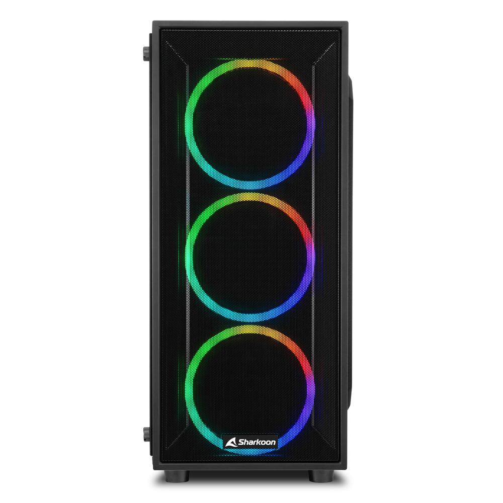 Kornizë PC Sharkoon TG4M RGB, ATX, 4 ventilatorë RGB, e zezë