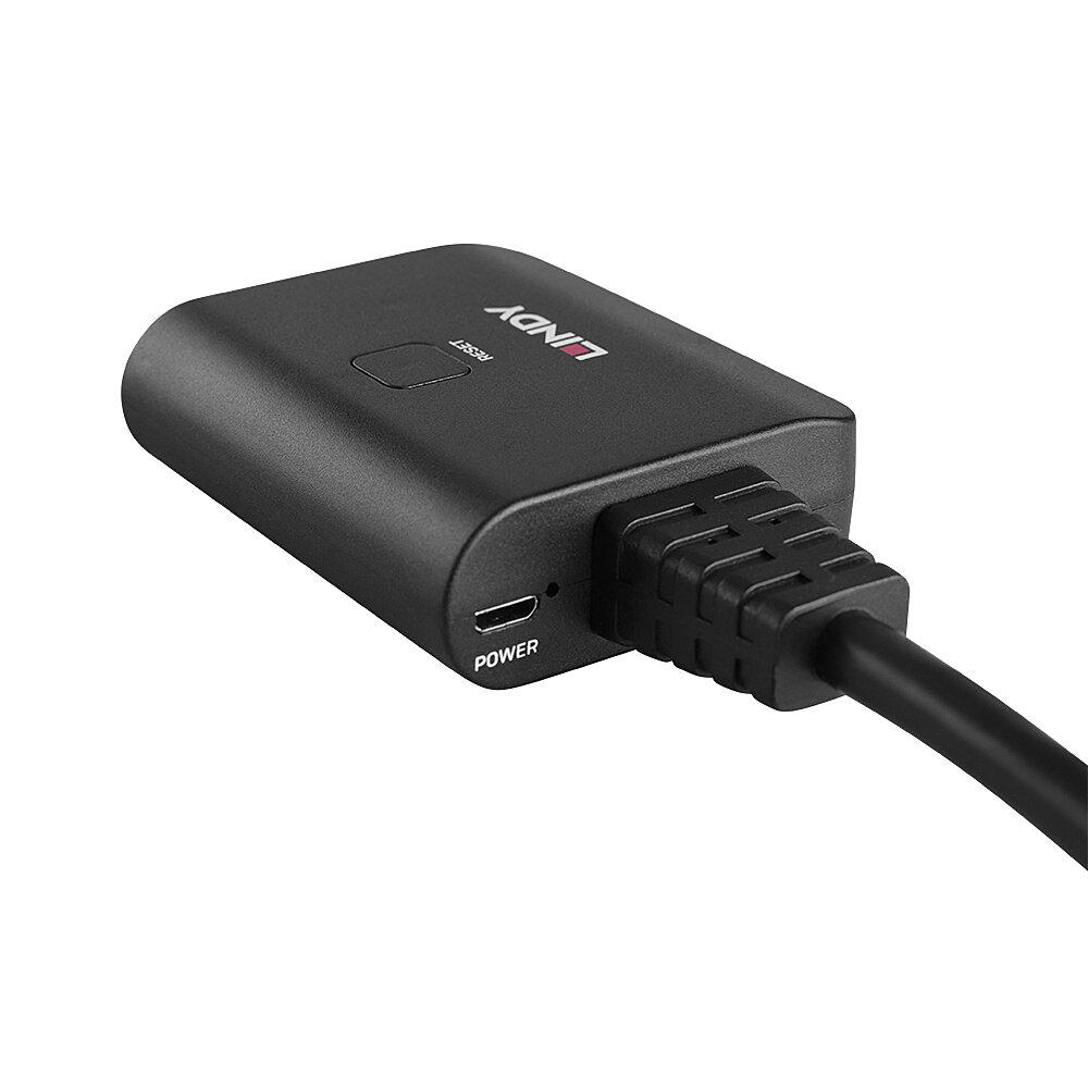 Ndarës HDMI Lindy 2 porta, 4K 60Hz, HDR, i zi