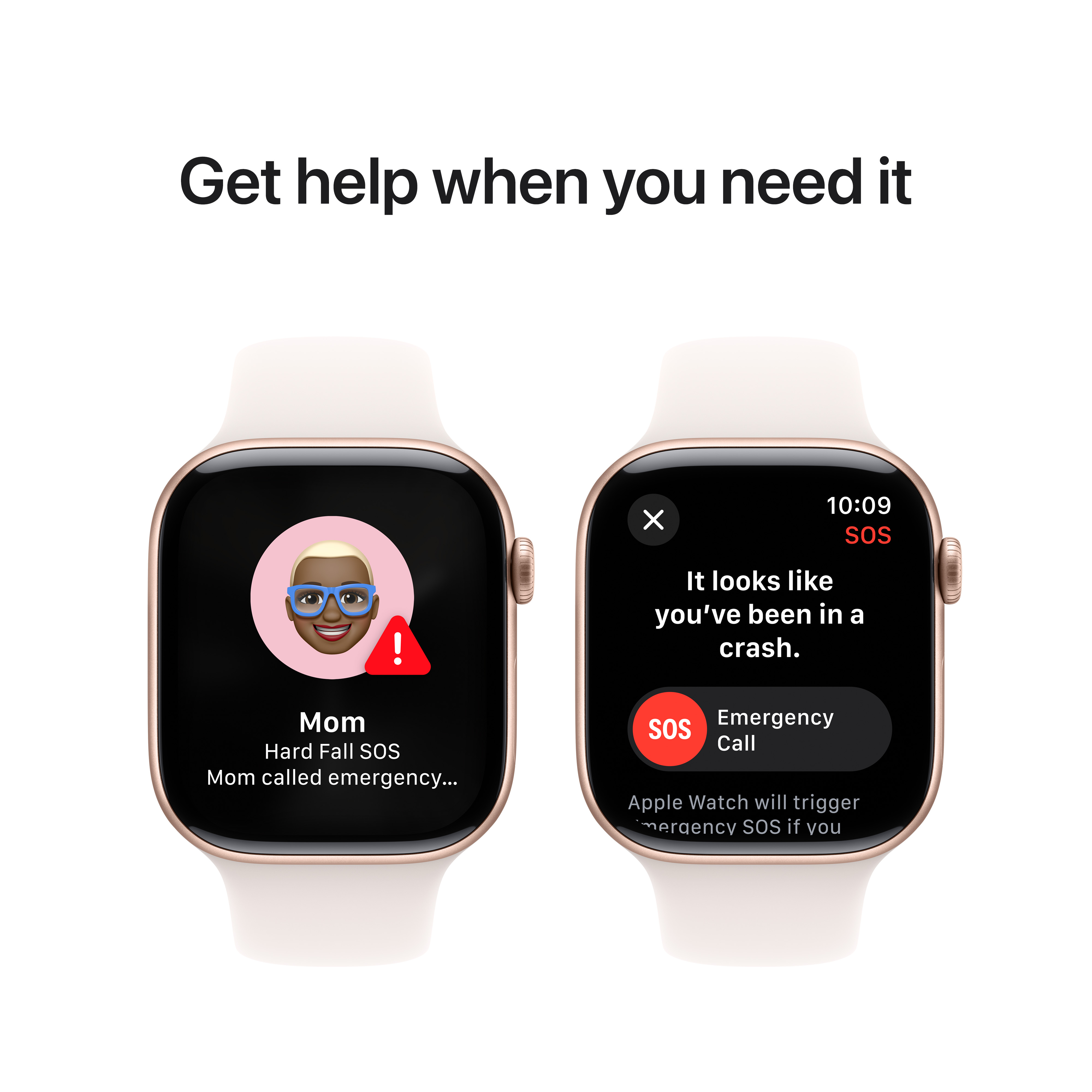 Apple Watch Series 10 GPS, 46mm, Rose Gold Aluminum Case with Light Blush Sport Band, S/M