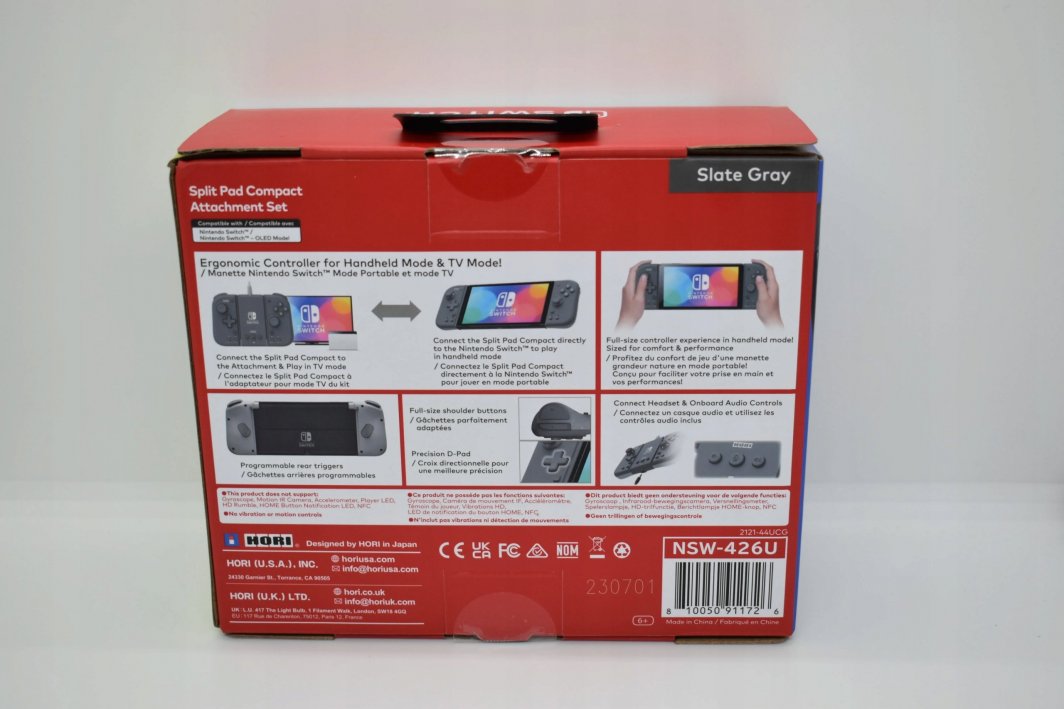 Kontroller Nintendo Split Pro Attach Set, me kabllo, i hirtë