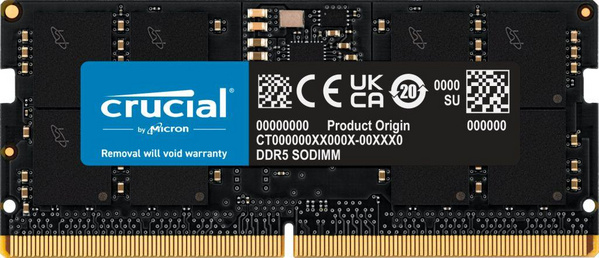 Memorie Crucial SODIMM, 16GB DDR5, 4800MHz, CL40 (CT16G48C40S5)
