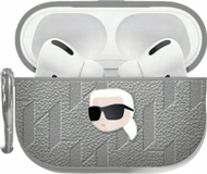 Kapak për kufje Karl Lagerfeld Monogram Karl Head, për AirPods 4, argjendtë