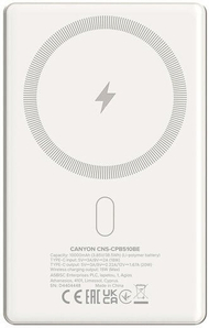 Powerbank Fonua Canyon 10 000mAh, 15W wireless, Type C 20W, bezhë krem