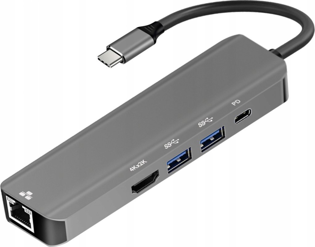 Adapter USB ART OEM C17, USB C në HDMI 4K 60Hz, USB 3.0, 15cm, gri alumini