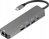 Adapter USB ART OEM C17, USB C në HDMI 4K 60Hz, USB 3.0, 15cm, gri alumini