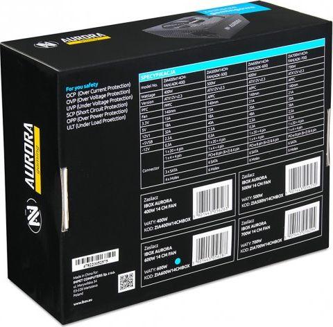 Burim energjie iBOX Aurora ZIA700W14CMBOX ATX, 700W