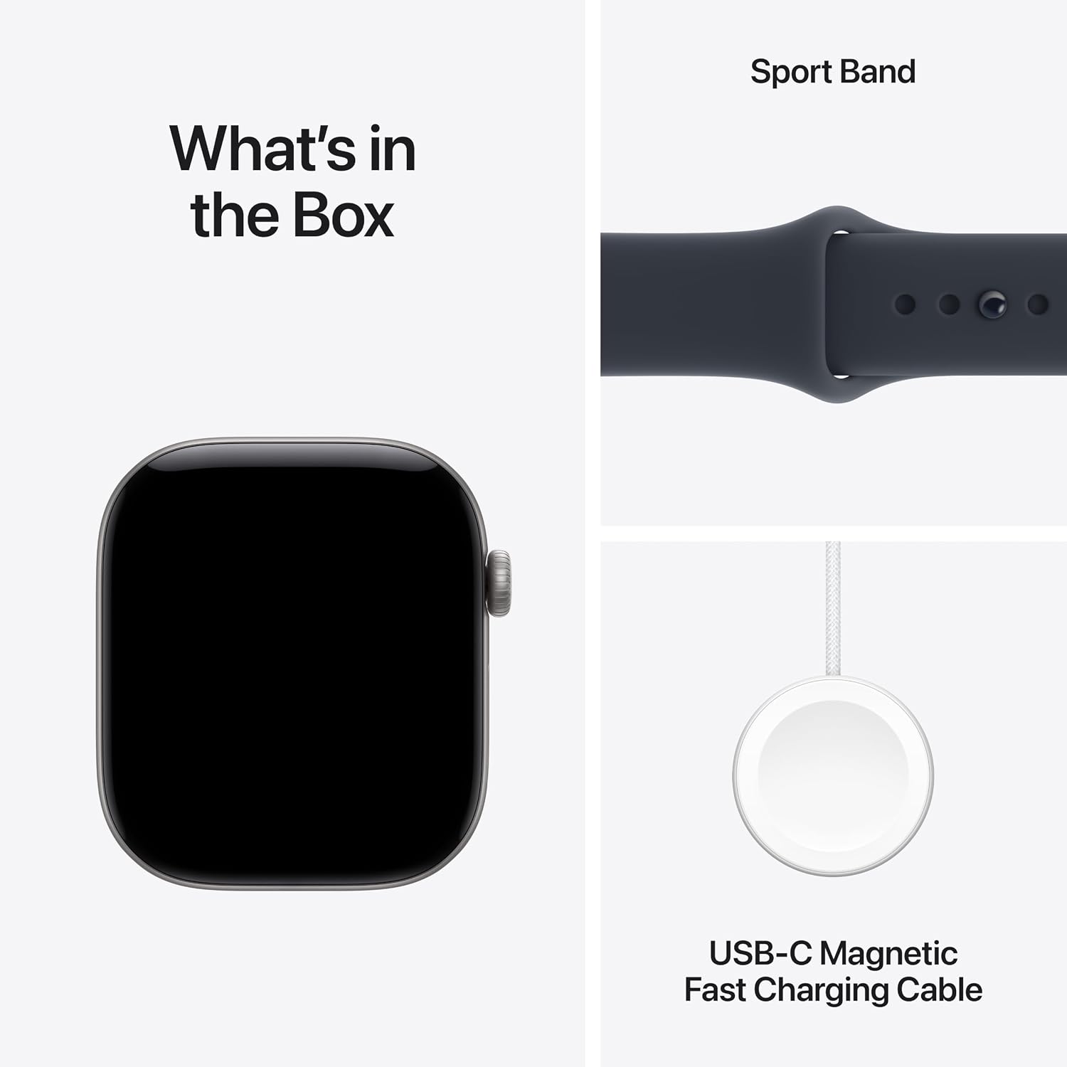 Apple Watch S12 GPS 46mm Space Grey Aluminium Case with Navy Blue Sport Band, S/M