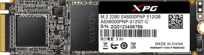Disk ADATA XPG SX6000 Pro 512 GB M.2 2280 PCI-E x4 Gen3 NVMe SSD (ASX6000PNP-512GT-C)