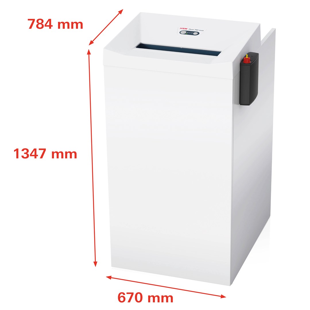 Shredder dokumentesh HSM Pure 740 Max, 240L, prerje 4.5x30 mm, i bardhë