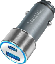 Karikues makinë LogiLink PA0252, 2 porta USB C PD dhe USB A QC, 36W, gri