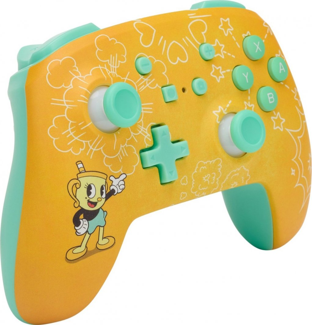Kontroller PowerA Enhanced Cuphead, wireless, i verdhë