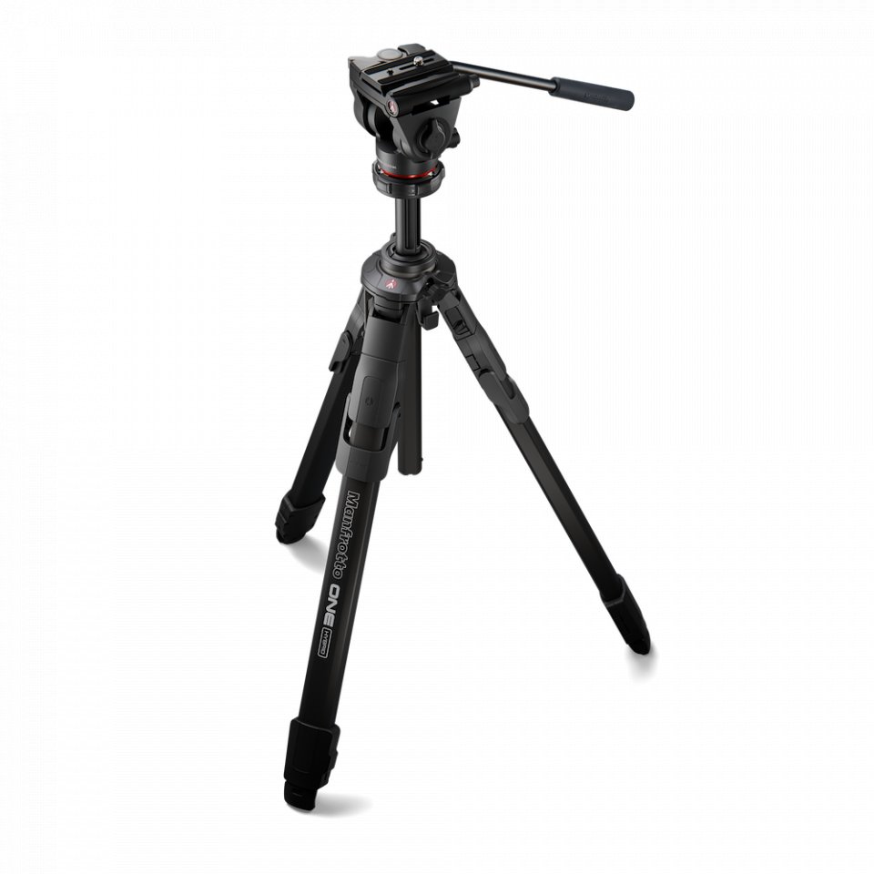 Трифутер Manfrotto ONE CF MKONEC-500X, флуидна глава 500X, јаглеродни влакна, црн