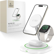 Karikues wireless 3 në 1 Tech-Protect QI15W-A46, 15W, për telefon orë kufje, i bardhë