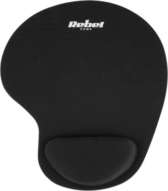 Mousepad Rebel KOM1191, ergonomik, me mbështetëse për kyçin, i zi