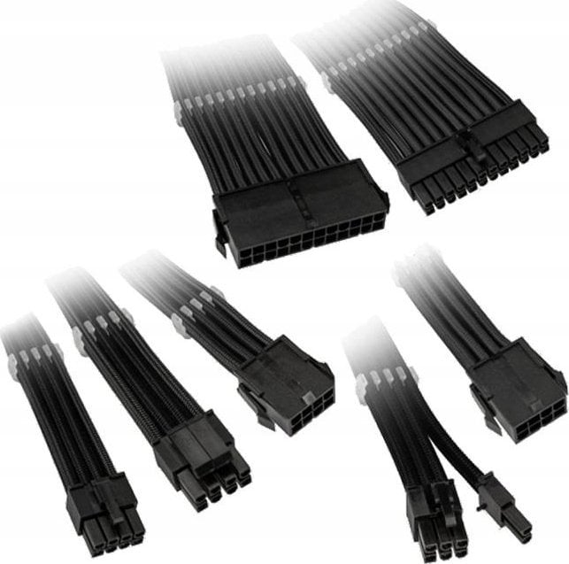 Set kabllosh zgjatuese Kolink Core Adept, të thurura, për PSU PCIe 5.0, i zi