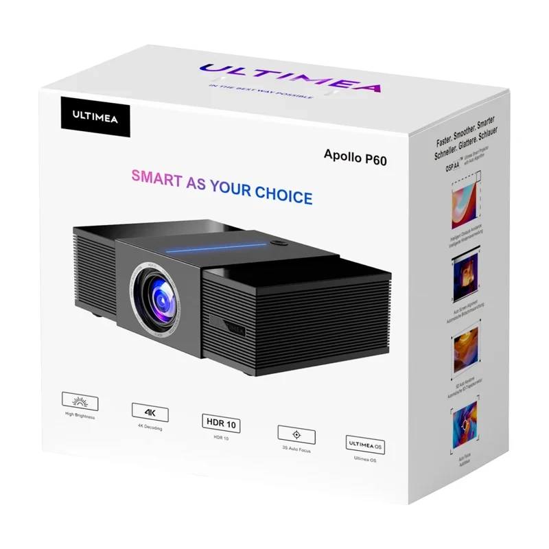 Projektor ULTIMEA Apollo P60, 4K HDR, Wi‑Fi, i zi