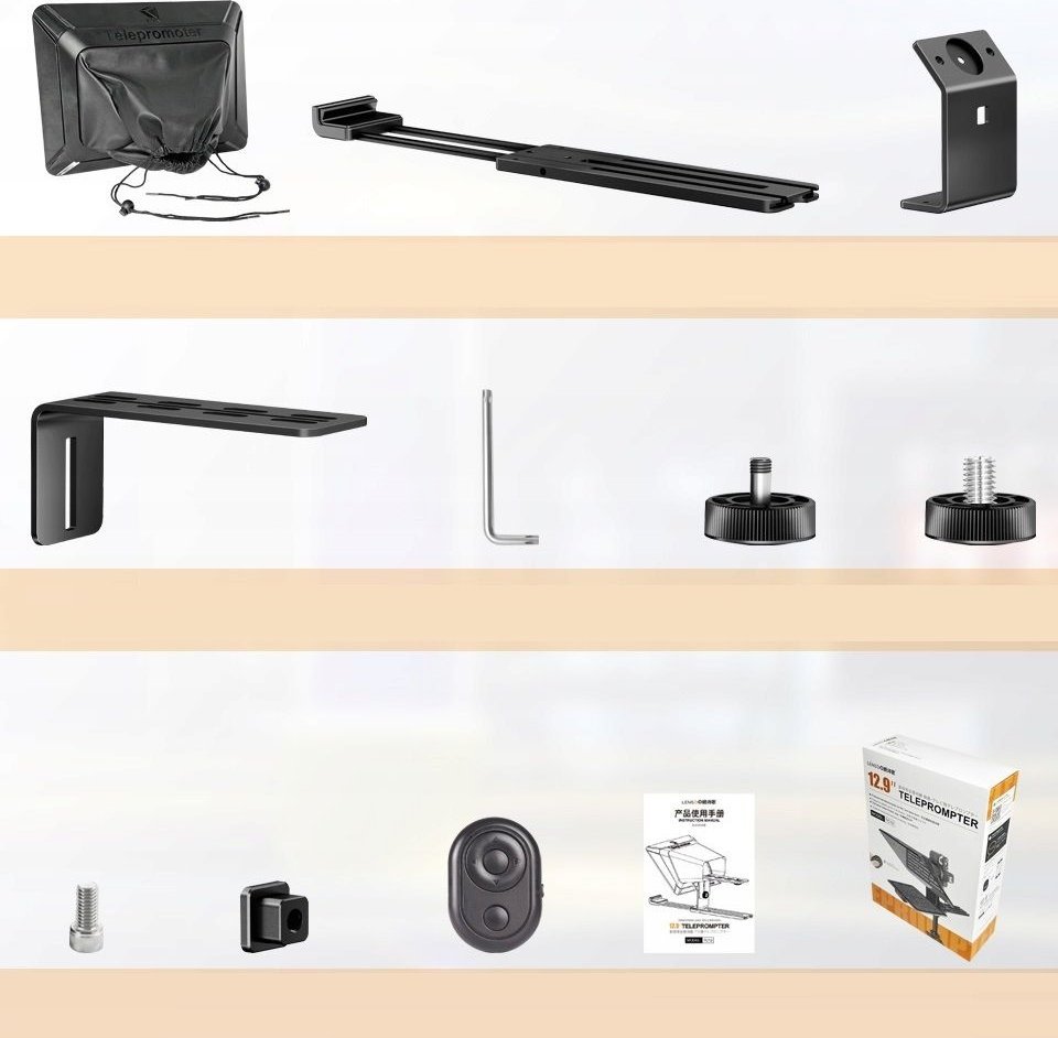 Teleprompter Lensgo TC12, për tablet deri 12.9", me telekomandë Bluetooth, i zi
