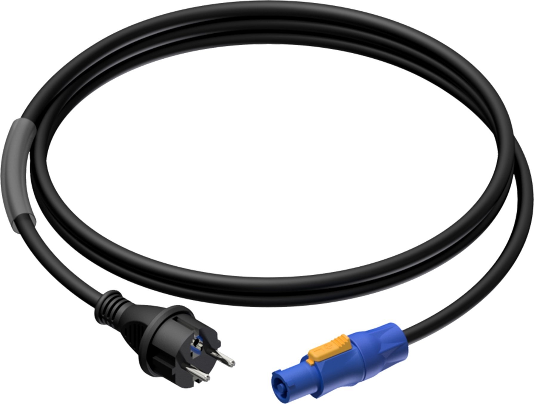 Kabllo rryme Procab CAB442/5, schuko male në powerCON power-out, 3 x 2.5 mm², 5 m, i zi