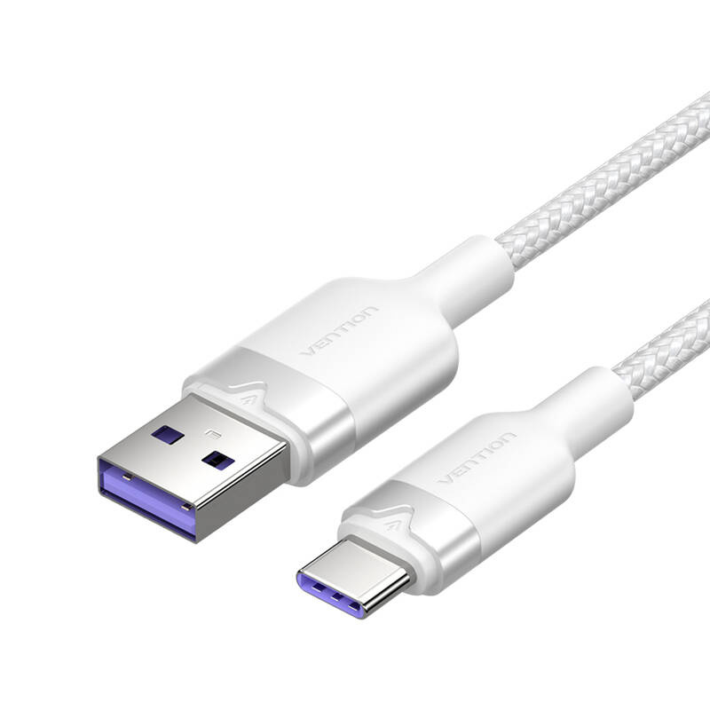 Kabllo USB Vention USB 2.0 A në USB C, 6A 100W, 1m, e bardhë