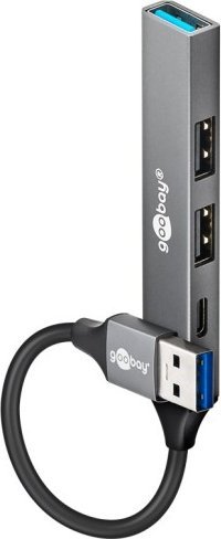 USB hub Goobay 74458, 4 porta, gri