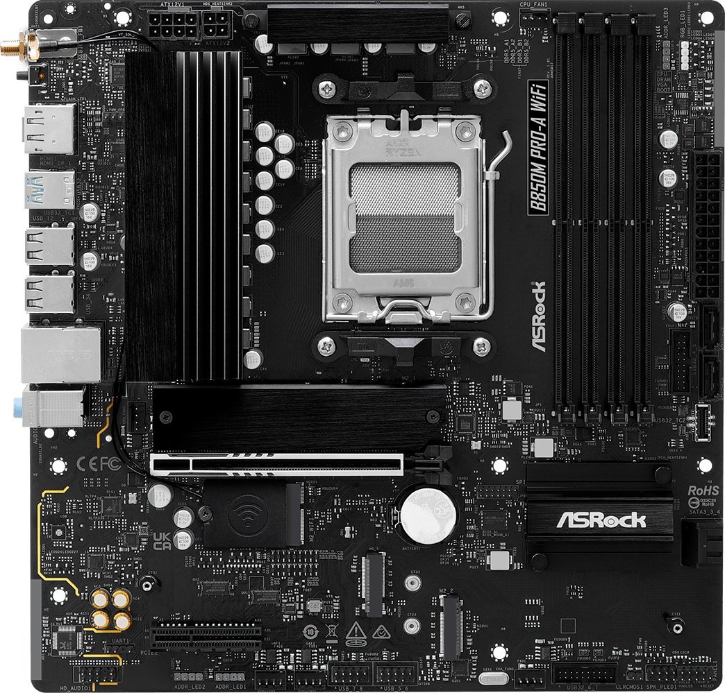 Pllakë amë Asrock B850M Pro-A WiFi, AMD AM5, DDR5, Micro ATX 2