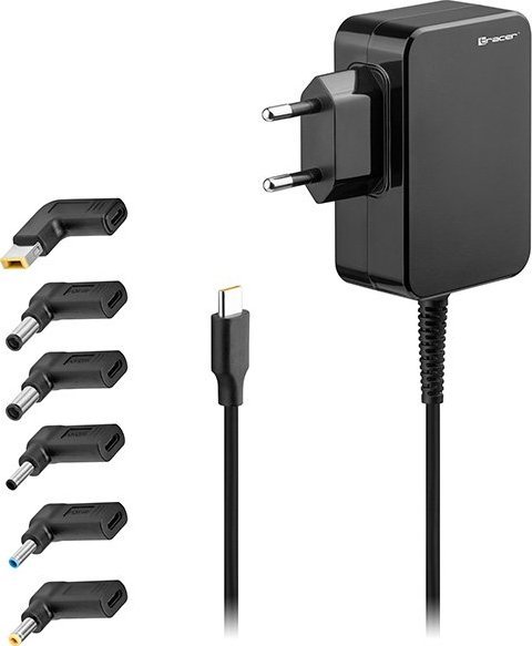 Универзален адаптер за лаптоп Tracer Prime, 65W, 7 во 1, црн