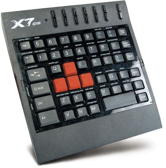 Tastierë gaming A4tech G100, me kabllo USB, kompakte, e zezë