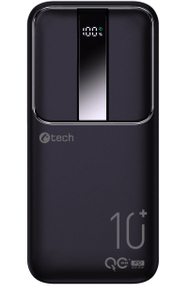 Powerbank C-Tech 10000mAh, 22.5W, USB-C USB-A micro USB, i zi