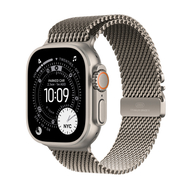 Apple Watch Ultra 3 Cellular 49mm Natural Titanium Case with Natural Titanium Milanese Loop, Medium