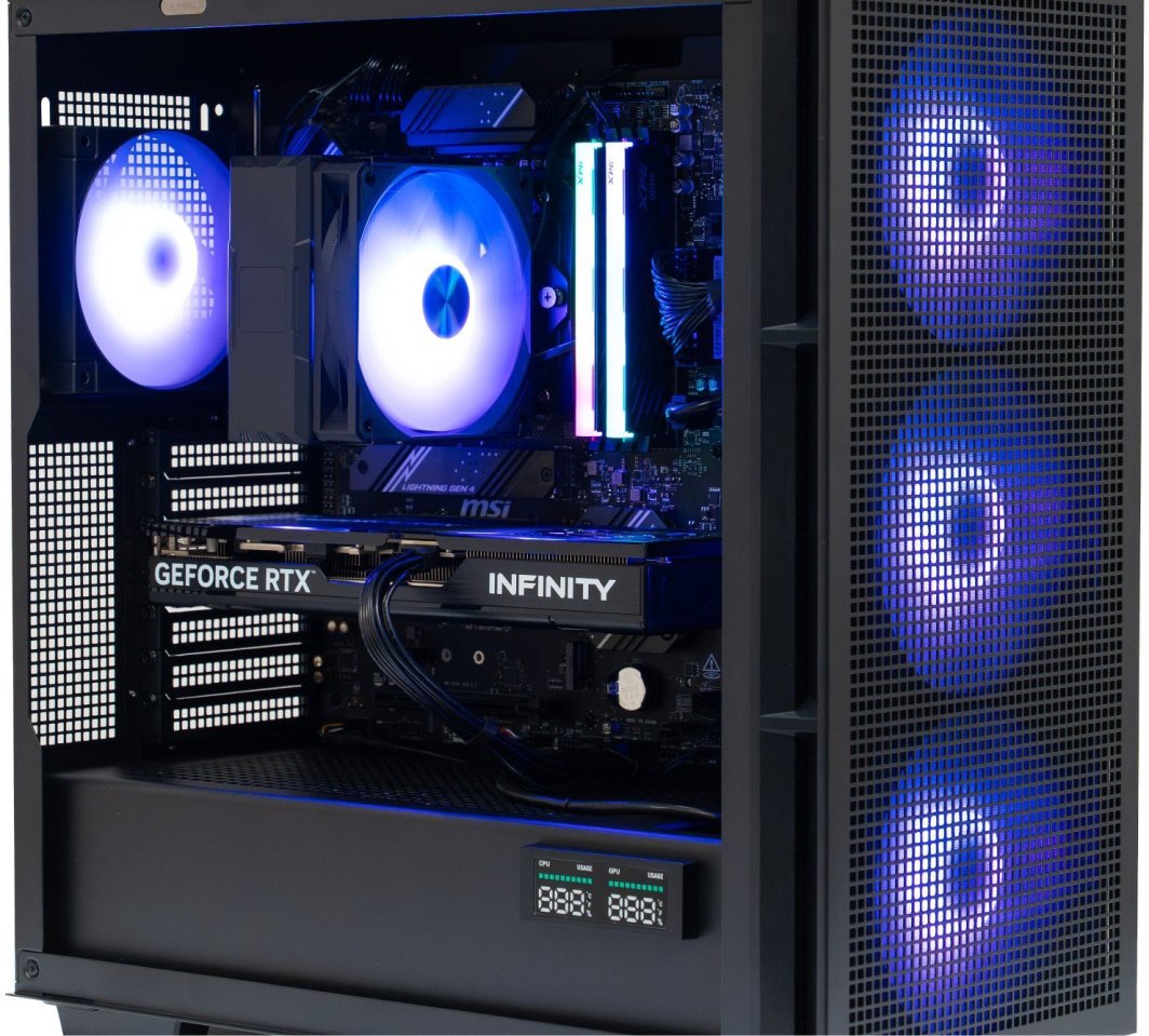 Kompjuter gaming Game X G300, Ryzen 5 7600X, 32GB RAM, RTX 4070, SSD 1TB, i zi