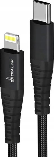 Kabllo USB ExtraLink CABESL03, USB C në Lightning, 2 m, e zezë