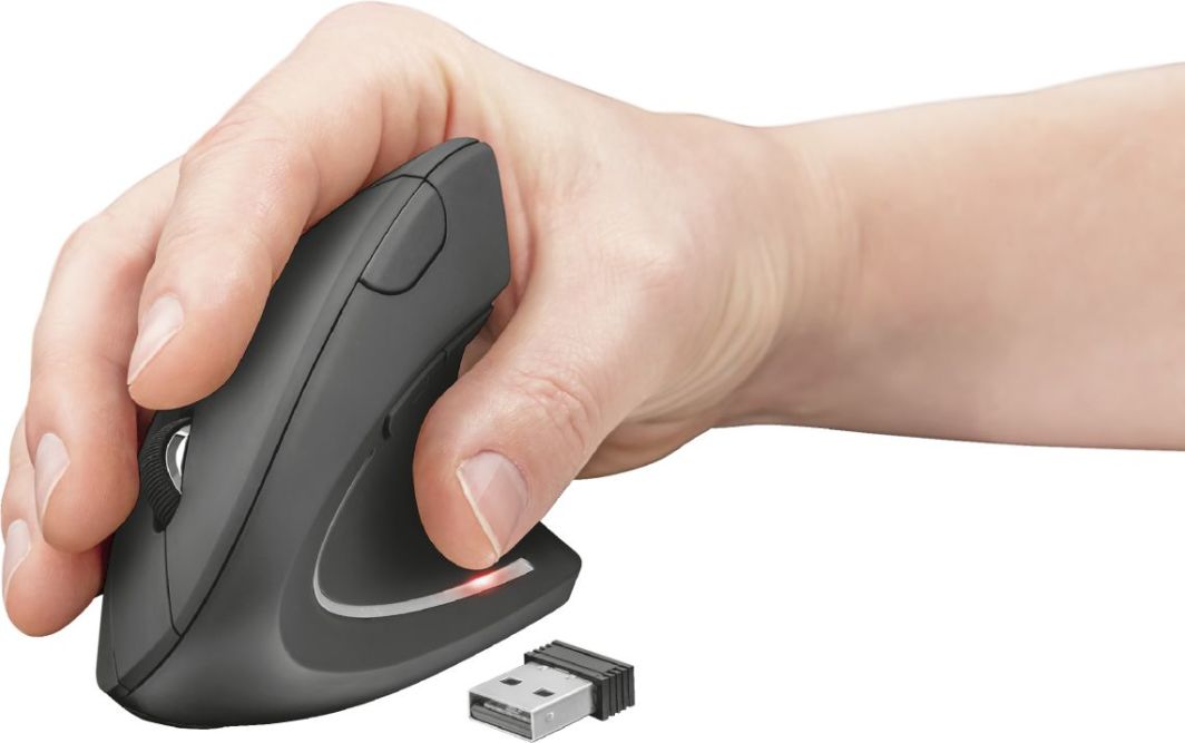MOUSE ERGONOMIC WIRELESS TRUST VERTO BLACK 2