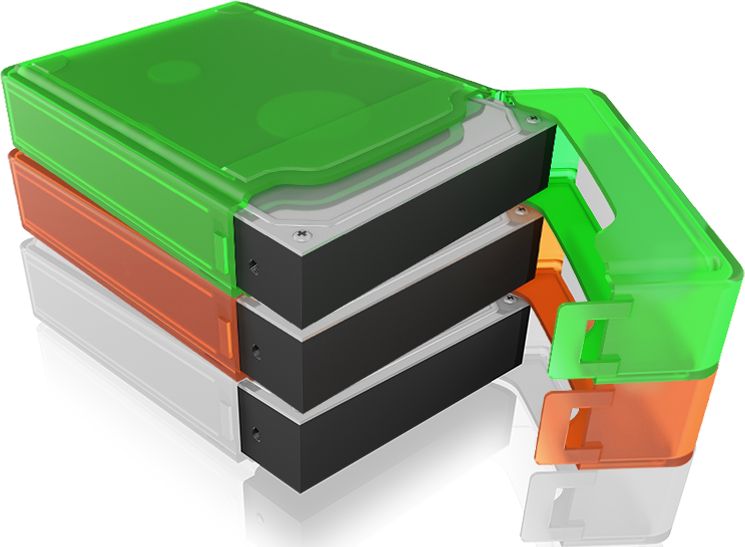 Сет заштитни кутии за хард диск 3.5\" Icy Box IB-AC602B, 6 парчиња, во повеќе бои