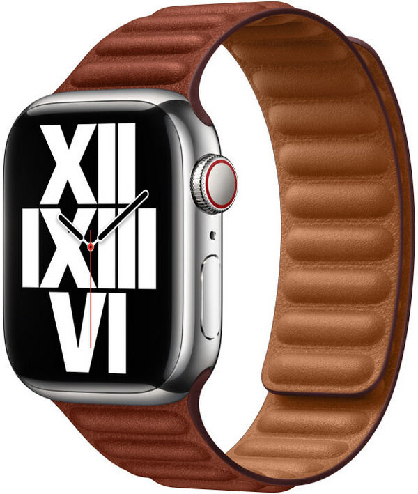 Apple Watch 41mm Band, Umber Leather Link - S/M