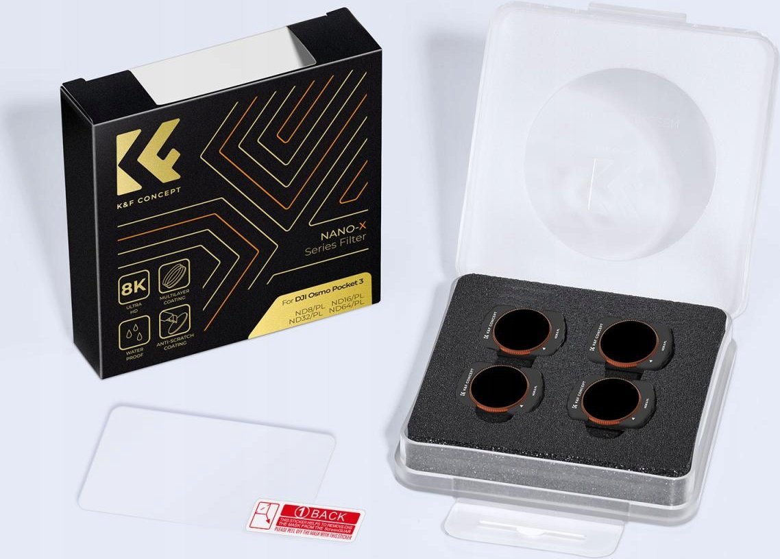 Set filtrash magnetikë K&amp;F Concept për DJI Osmo Pocket 3, ND8/PL ND16/PL ND32/PL ND64/PL, 4 copë