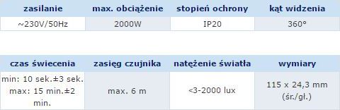 Senzor lëvizjeje Orno OR-CR-241, 360°, 2000W, i bardhë